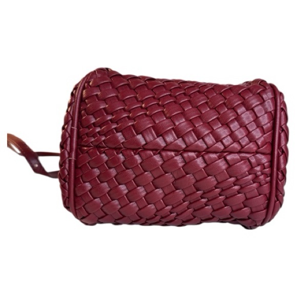 Anthropologie Hollace Woven Mini Tote Mauve Red NWOT - Picture 6 of 16